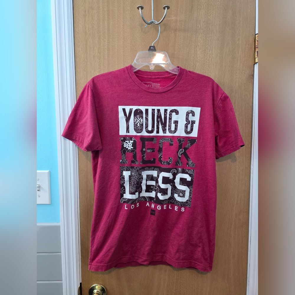 Young & Reckless Red Short Sleeve Tee Mens Medium